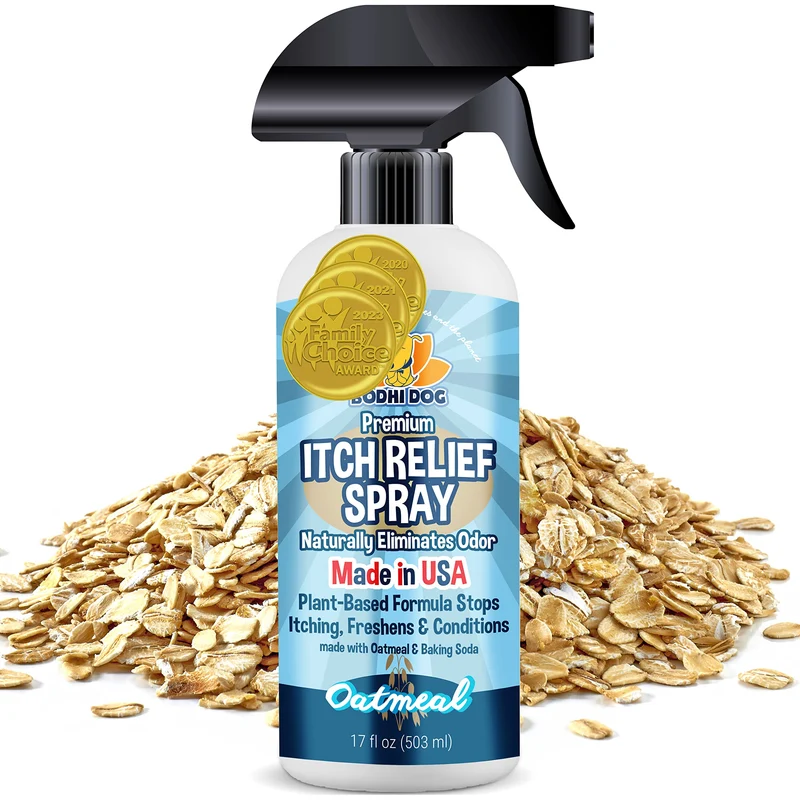 Bodhi Dog Spray anti-démangeaisons – Soulagement naturel pour chiens et chats – Formule avoine – 502 ml – Fabriqué aux États-Unis