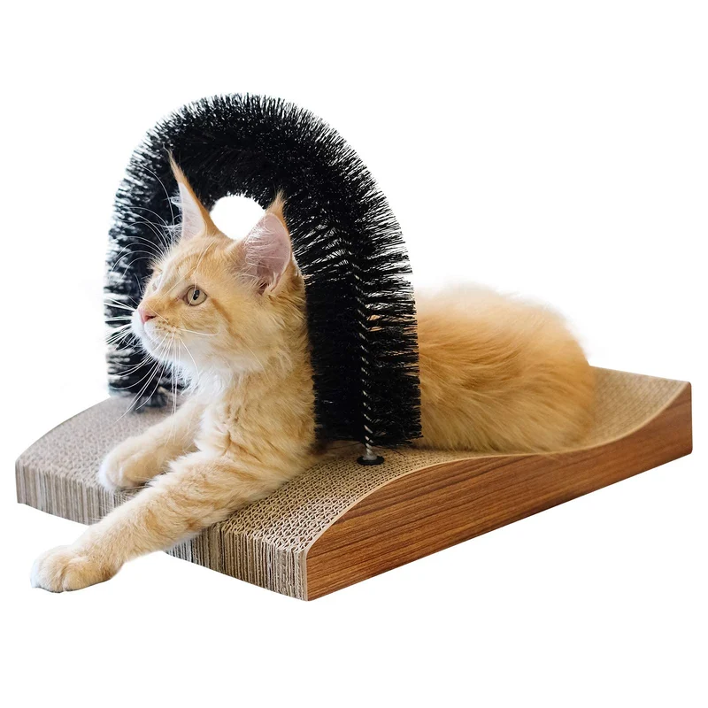 FUKUMARU Autogroomeur Chat 2.0 – Arche de Toilettage et Tapis Grattant pour chatons et petits chiens