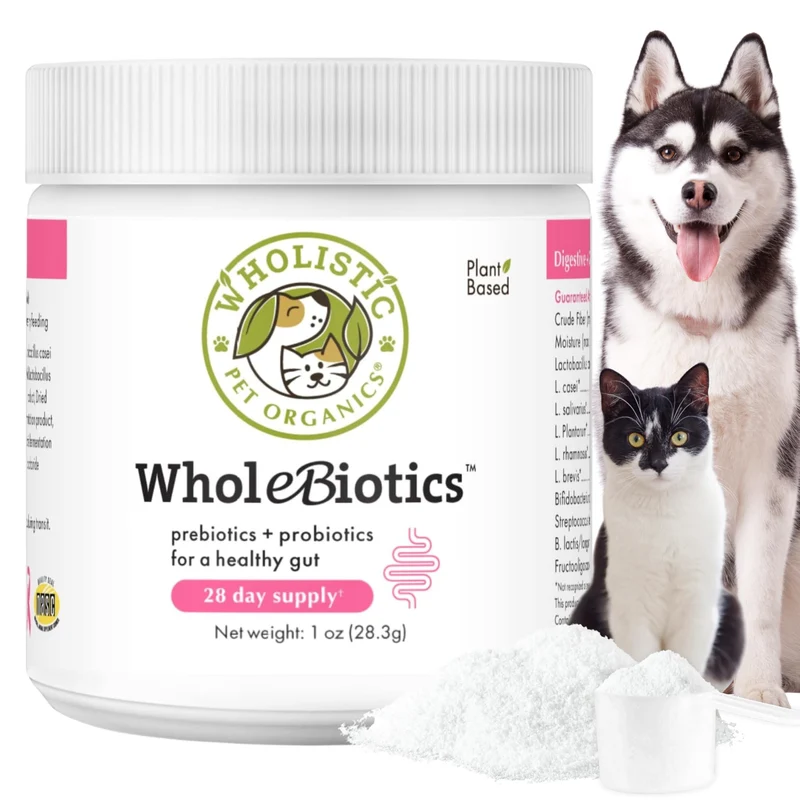 Wholistic Pet Organics WholeBiotics — Probiotiques quotidiens pour chiens et chats