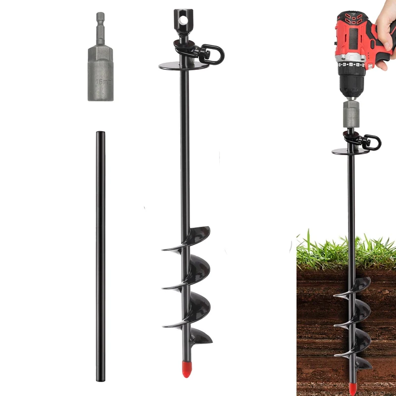 cawhulf Piquet d’attache chien spiral 14,8 po – Anti-rouille, pivotant 360°, pour extérieur