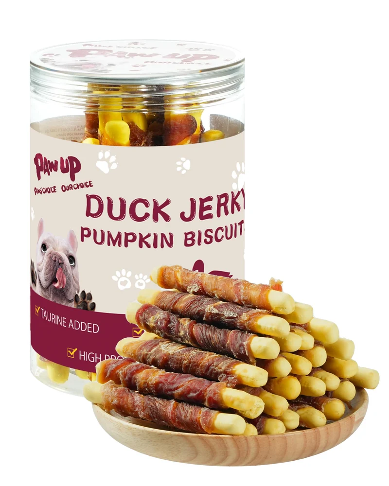 PAWUP Friandises pour Chiens – Biscuits Potiron et Canard, Faible Teneur en Graisse, Taurine Ajoutée (12,5 oz)