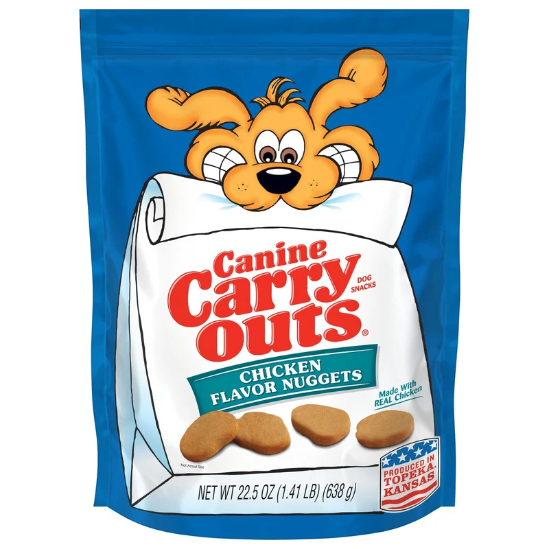 Canine Carry Outs Friandises pour Chiens – Nuggets Saveur Poulet, Lot de 4 x 22,5 oz, Poulet Réel