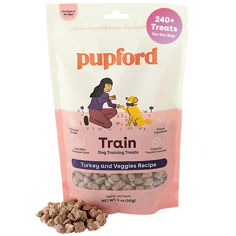 Pupford Friandises Lyophilisées d’Entraînement – Dinde et Légumes, 5 oz, Plus de 240 bouchées