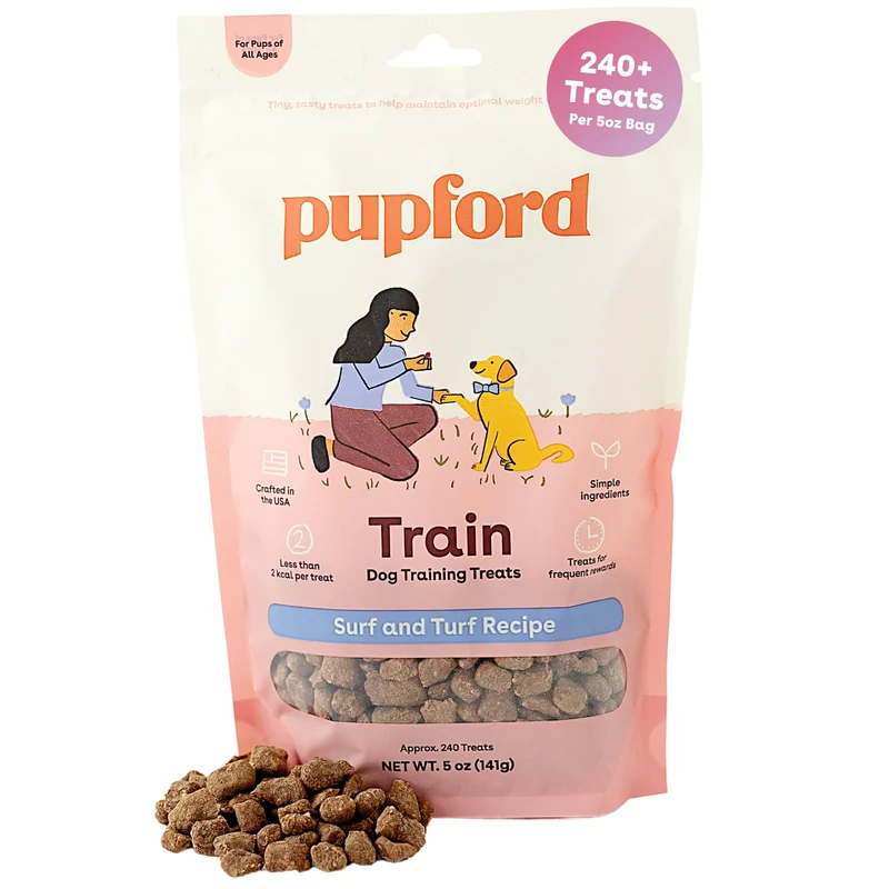 Friandises Pupford lyophilisées pour l'entraînement des chiens et chiots – Surf & Turf, 5 oz
