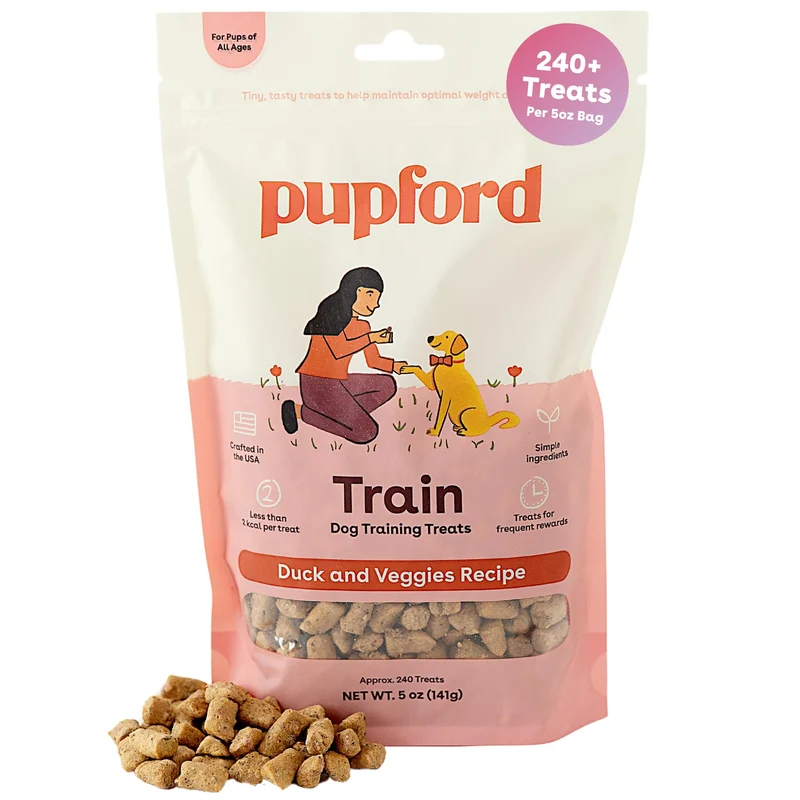 Friandises d’Entraînement Pupford Lyophilisées – Canard & Légumes, 240+ Morceaux, 142 g