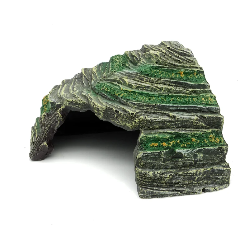 JIHAQUA Cachette Terrarium - Grotte décor réptile, accessoire aquarium, taille moyenne