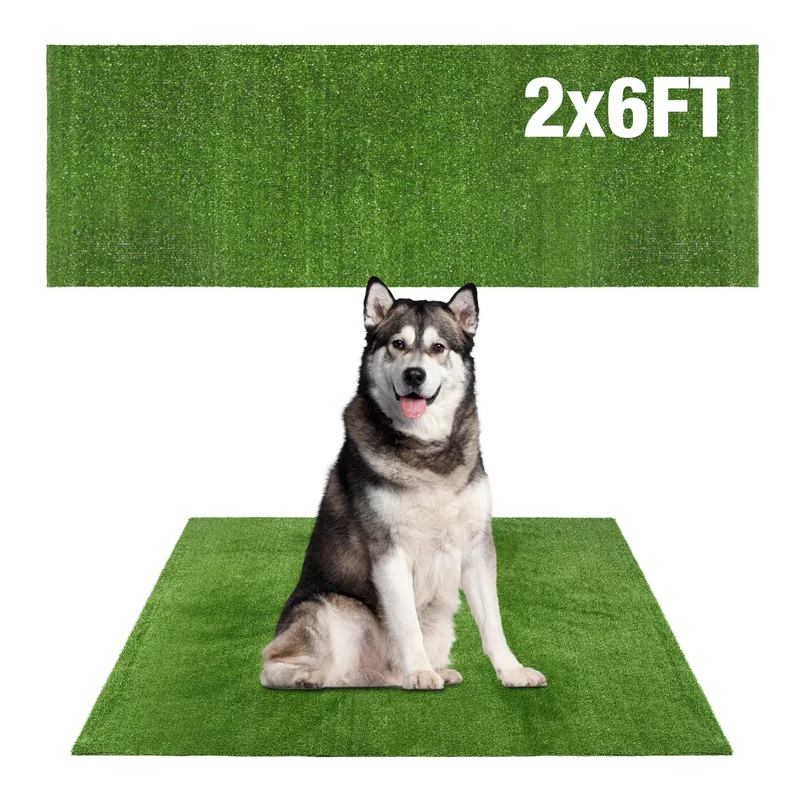 GLOBREEN Tapis Gazon Artificiel pour Chien Grand - 2x6 Pieds, Toilettes Intérieures/Extérieures