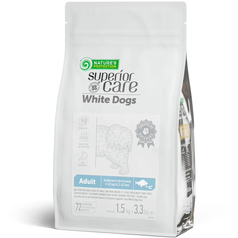 Nature's Protection – Alimentation sèche pour petit chien, haute protéine, sans céréales, pelage blanc éclatant (3.3 lb)