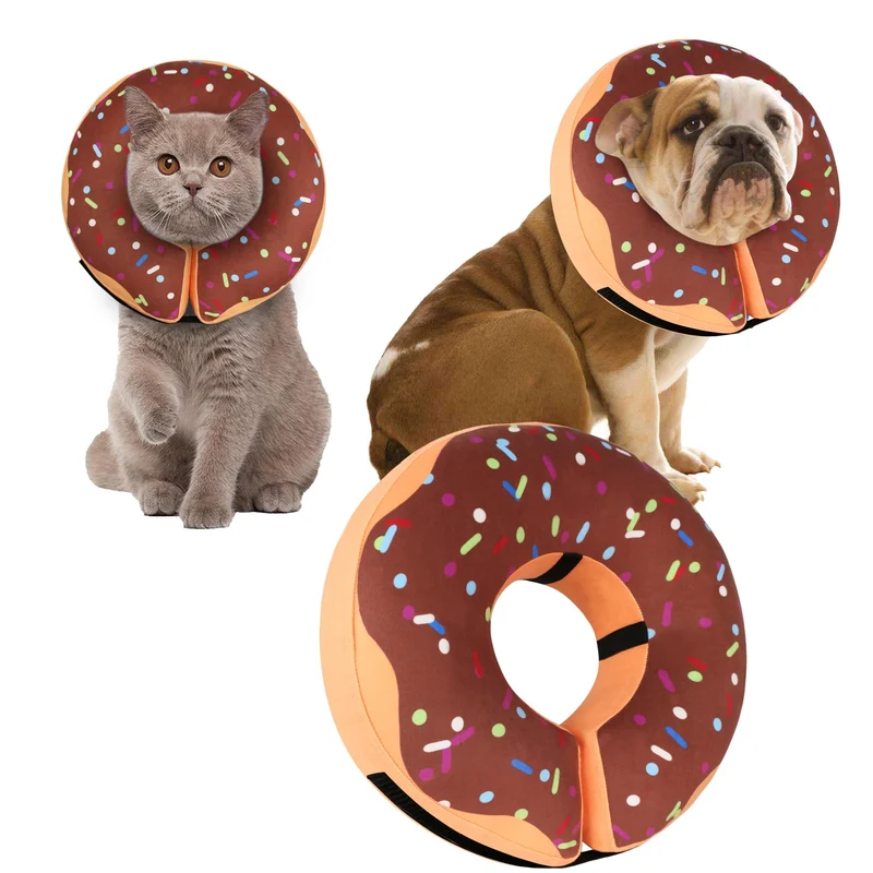 Collier Beignet Gonflable Cneo – Confort Après Chirurgie pour Chiens et Chats (Moyen+)