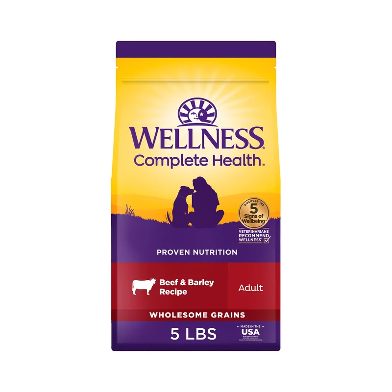 Wellness Complete Health — Nourriture sèche pour chien adulte, bœuf et orge, 5 livres
