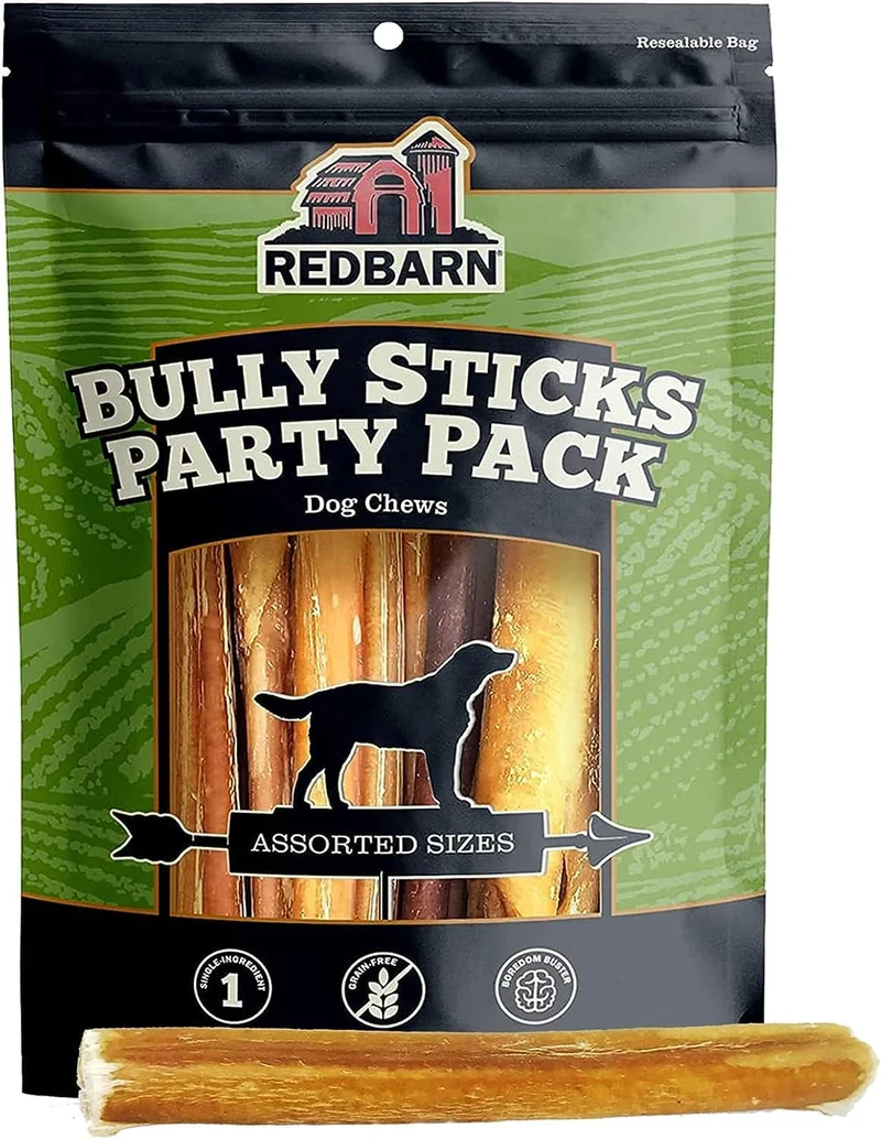 Redbarn Bully Sticks 5-8 pouces pour chiens – 8 oz, ingrédient unique boeuf, sans odeur