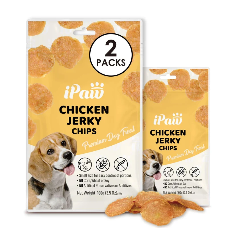 iPaw – Ensemble de 2 Paquets Bouchées de Poulet pour Chiots | Friandises Naturelles de Qualité Humaine, Hypoallergéniques