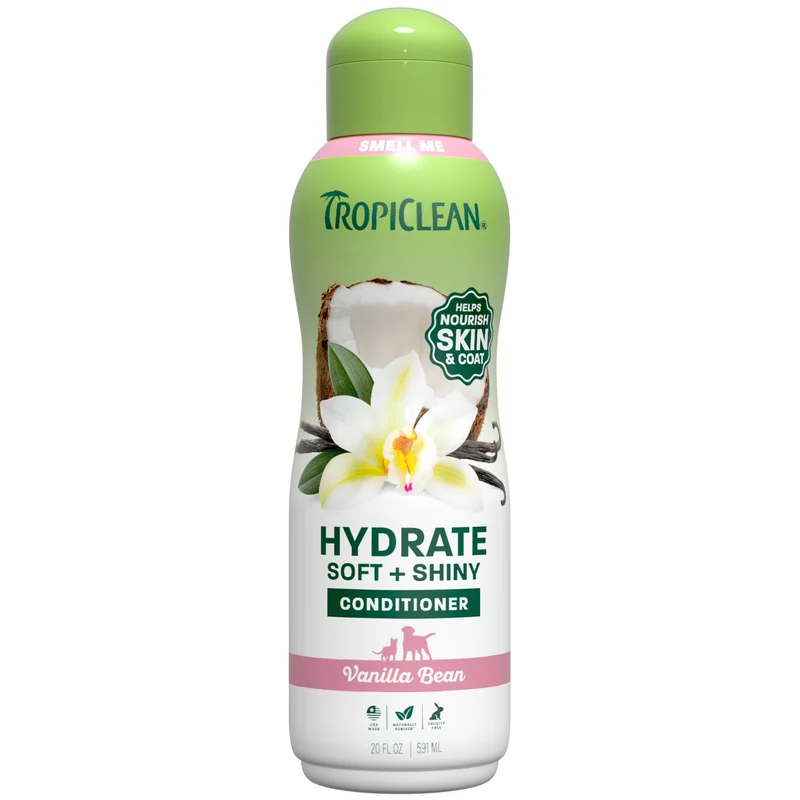 Après-shampoing TropiClean pour chien – Démêlant et hydratant, sûr pour chiots, parfum kiwi et beurre de cacao, 20 oz