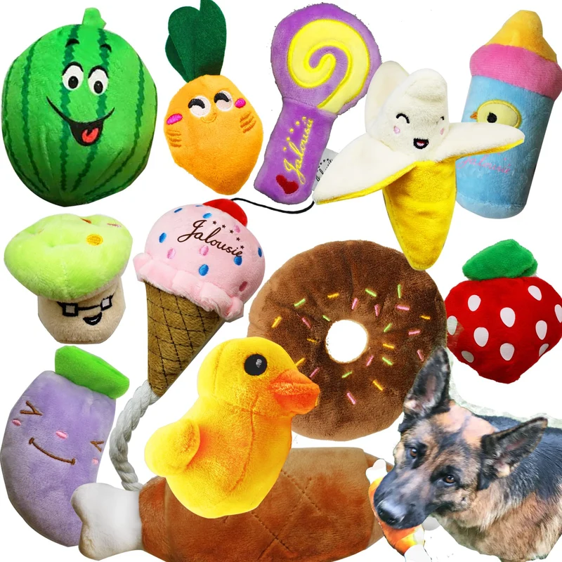 Jalousie – Lot de 12 Jouets Peluche Siffle pour Chiens Petits et Moyens | Divertissement et Douceur