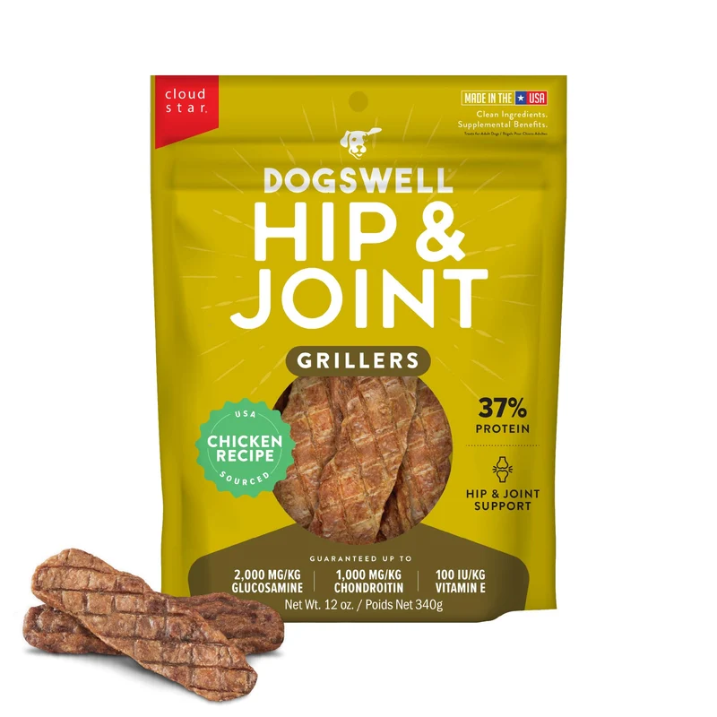 Dogswell Hip & Joint Grillers – Friandises au poulet pour articulations, sac de 340 g