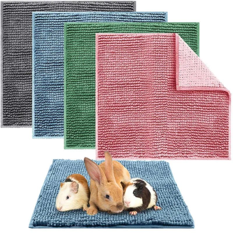 Amylove - Lot de 4 tapis liner lavables pour cage de petits animaux, 30 x 30 cm, couleurs mixtes
