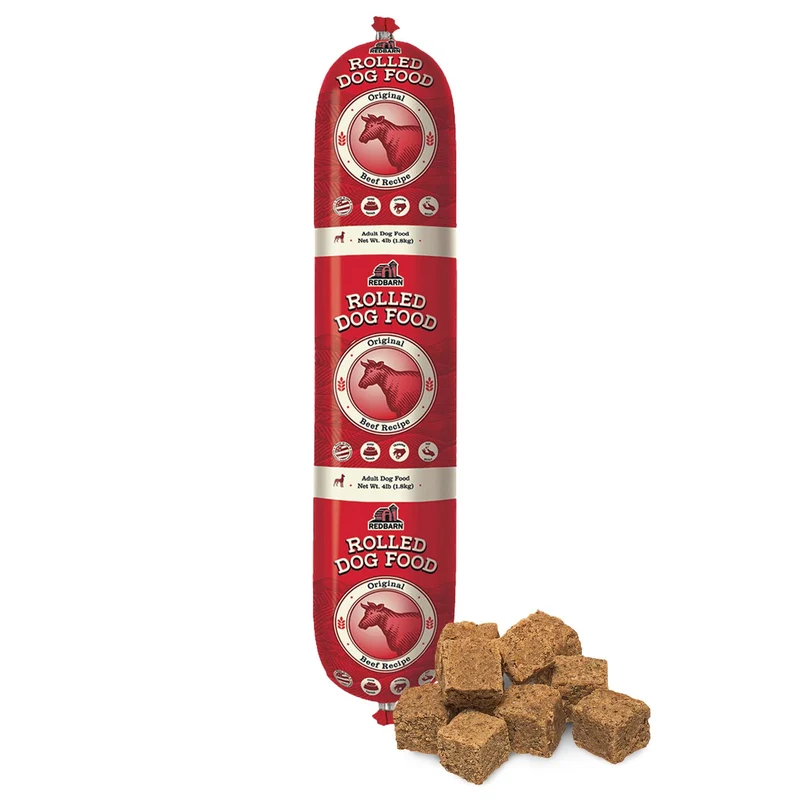 Redbarn Aliments Roules pour Chien – Boeuf, Formule Semi-Humide Haute Protéine, Récompenses & Masquage de Pilules, 4 lb