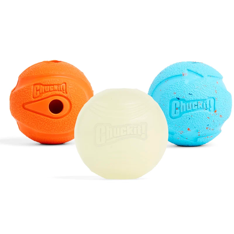 Chuckit! Gen 1 Pack de Balles Fetch – Ensemble de 3 Balles 2,5 pouces