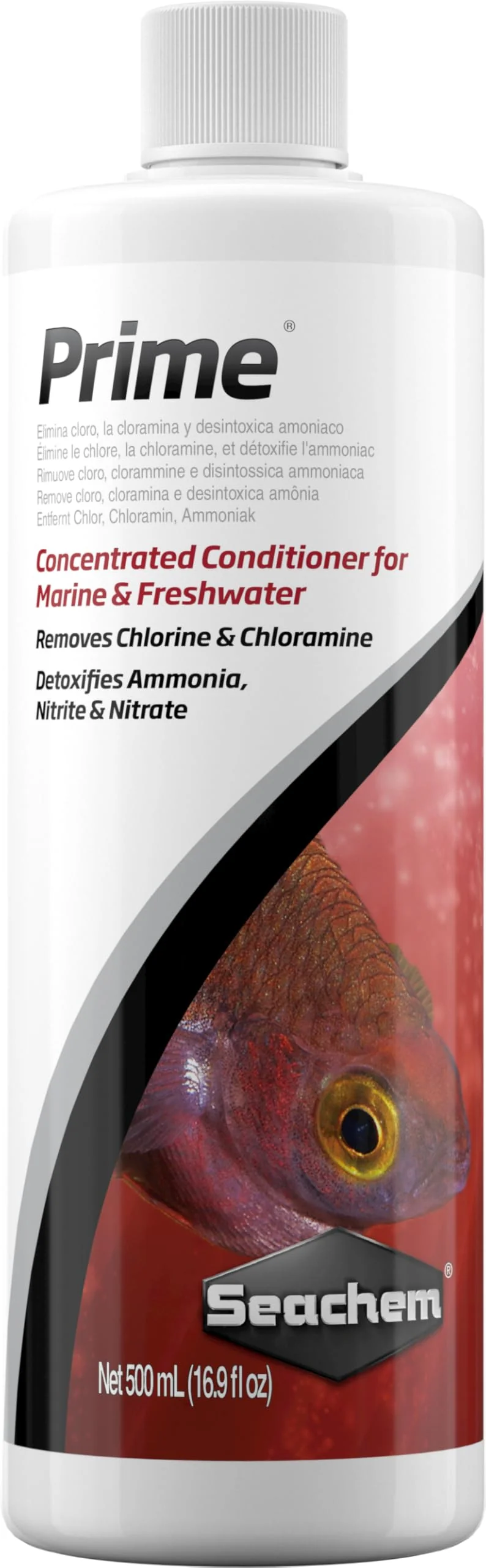 Seachem Prime - Conditionneur Eau Douce et Eau de Mer (500 ml) — Élimination chlore et chloramine