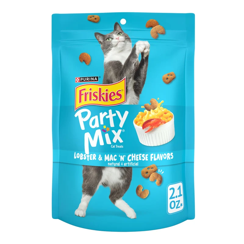 Purina Friskies Party Mix Langouste et Macaronis — Friandises pour chats, lot de 10 sachets