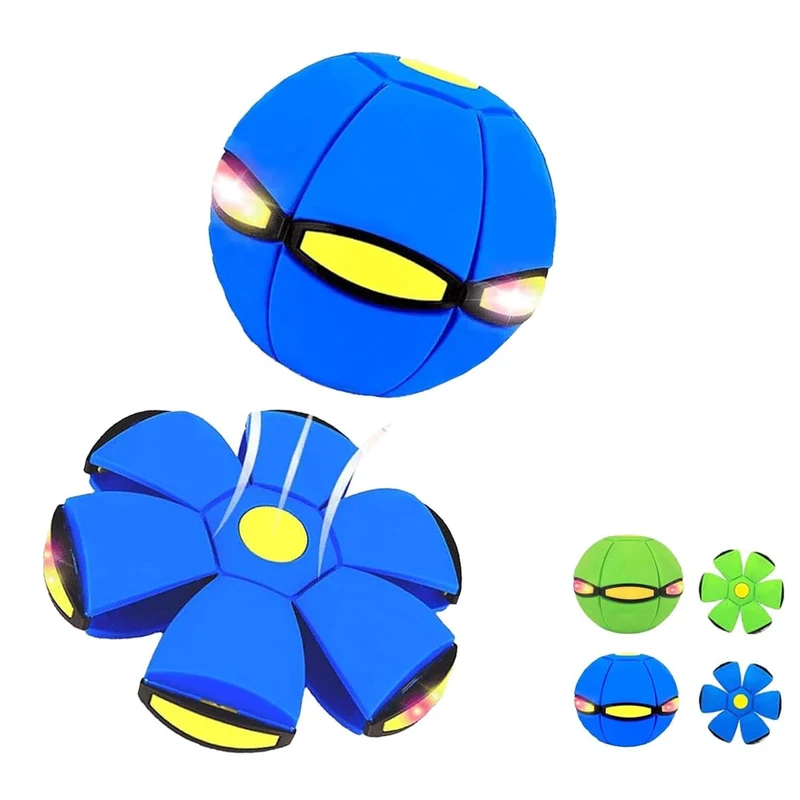 Gyfimdo Balle Magique – Ballon Double Forme, 6 Lumières, Jeu Interactif Parent-Enfant (Bleu)