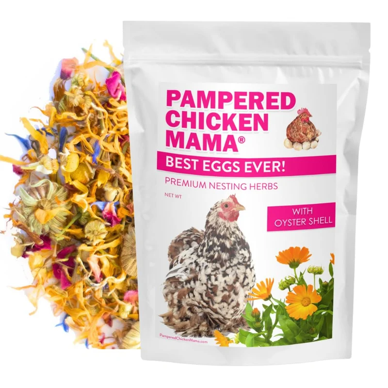 Pampered Chicken Mama – Meilleurs Œufs Jamais ! Herbes de Nidification pour Poulets (10 onces) | Herbes de Nidification Poulailler