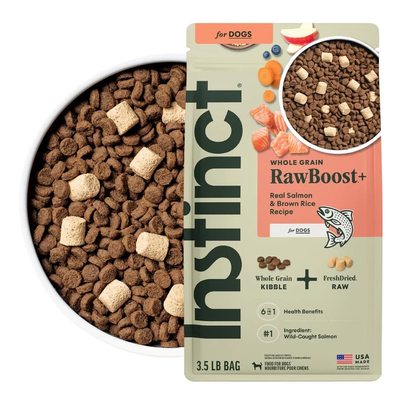 Instinct RawBoost – Nourriture sèche naturelle pour chien au saumon et riz brun (3,5 lb)