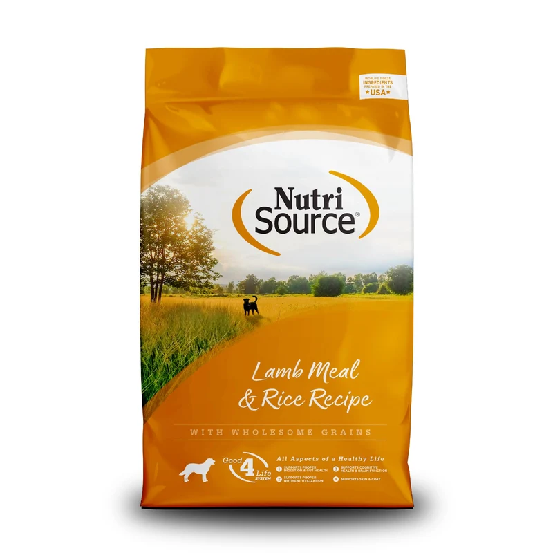 NutriSource Chien Adulte – Croquettes sèches Agneau et Riz, 4 lb