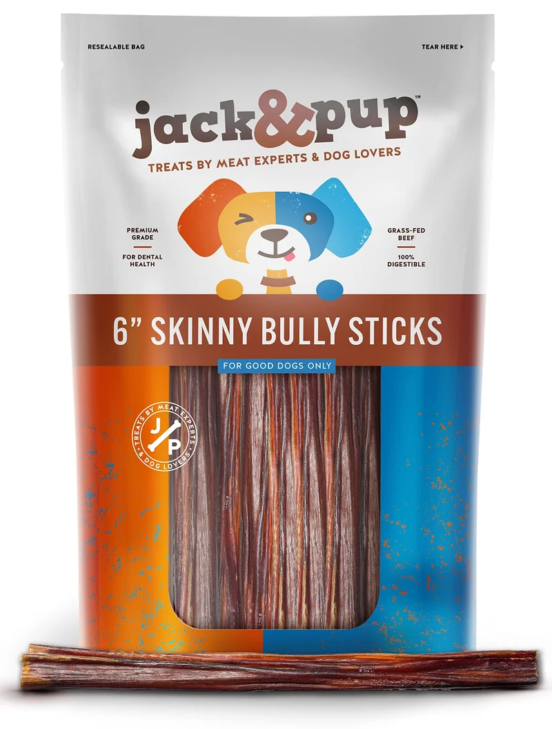 Jack&Pup Bâtonnets Minces à base de bœuf pour Petits Chiens – Lot de 30, Sans Odeur, Ingrédient Unique