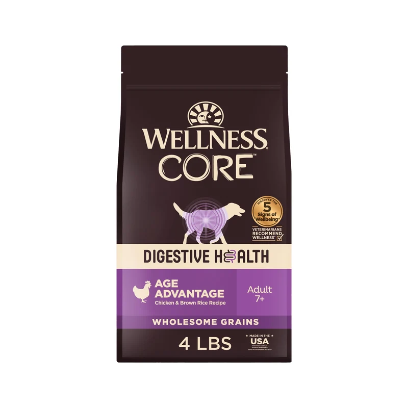 Wellness CORE Digestive Health Senior – Croquettes Poulet et Riz Brun, Sac 1,8 kg | Wellness