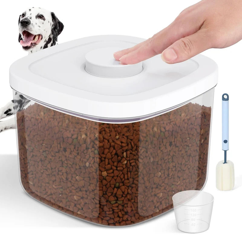 LEAWALK Conteneur Hermétique 5L pour Nourriture Animale – Transparent, Sans BPA, Empilable