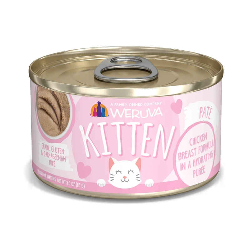 Weruva Chaton – Formule Poitrine de Poulet en Purée Hydratante, Boîtes de 3 oz (Lot de 12)