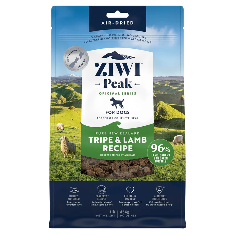 ZIWI Peak Tripe et Agneau – Nourriture sèche sans céréales, haute protéine, ingrédients limités (16 oz)