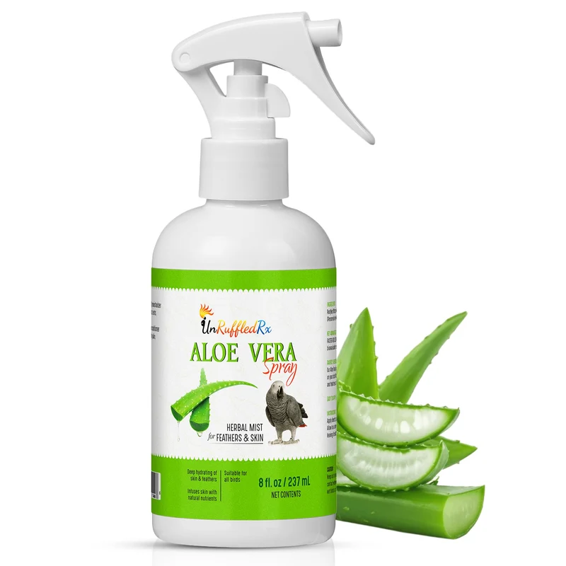 UnRuffledRx Spray Aloe Vera pour Oiseaux – Apaise peau et plumes – 236 ml, Sans Odeur
