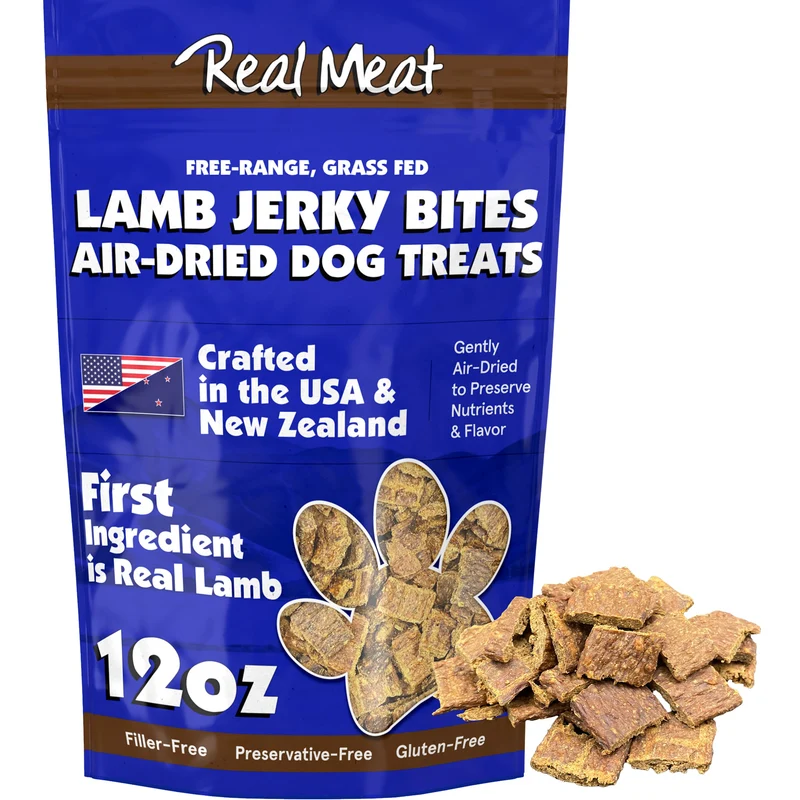 TRMC Friandises pour Chien en Viande Réelle — Jerky d’agneau séché en bouchées 12oz, Sans Céréales, Agneau élevé en Plein Air