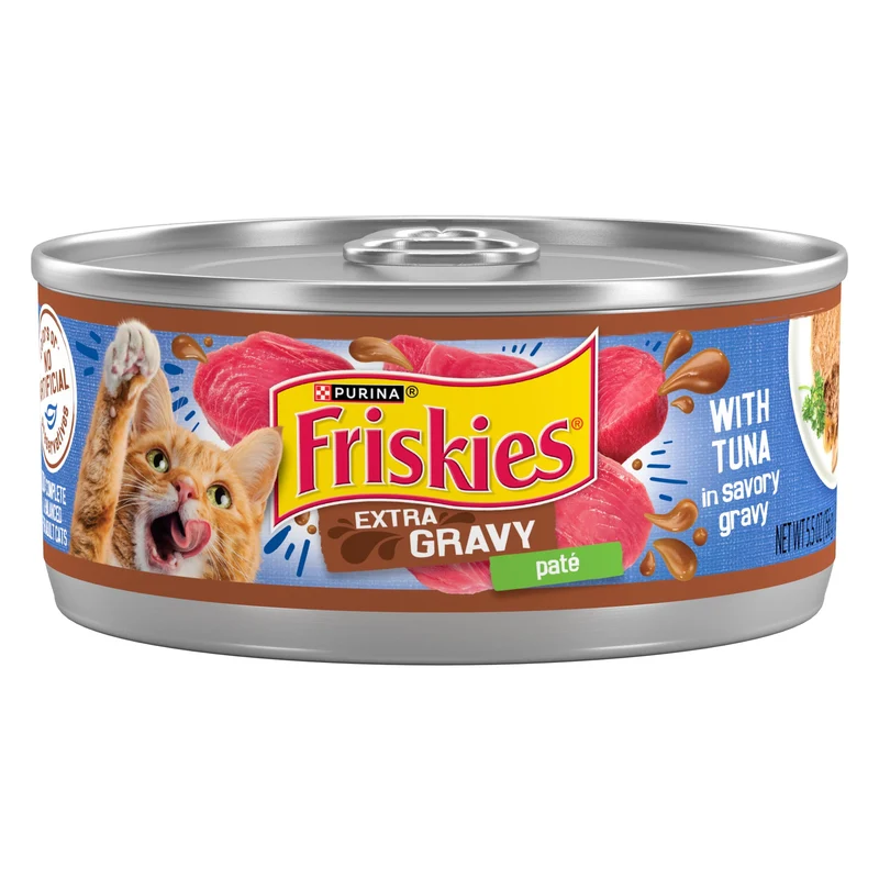 Purina Friskies Pâté Humide au Thon – Sauce Savoureuse, Lot de 24 Boîtes 5,5 oz