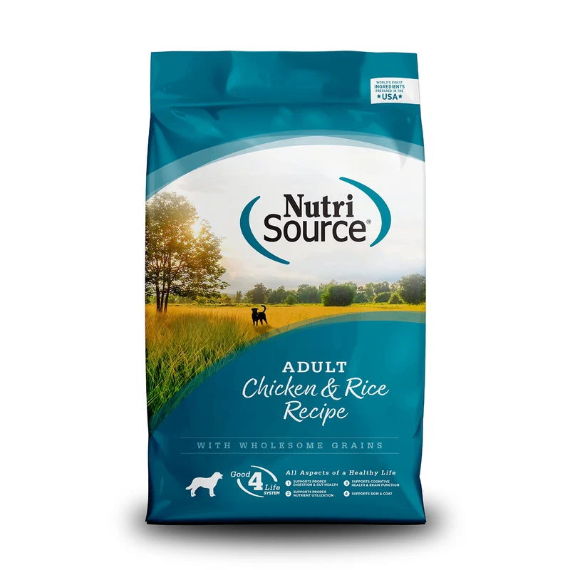 NutriSource Alimentation Sèche pour Chien Adulte – Poulet et Riz – 4 lb