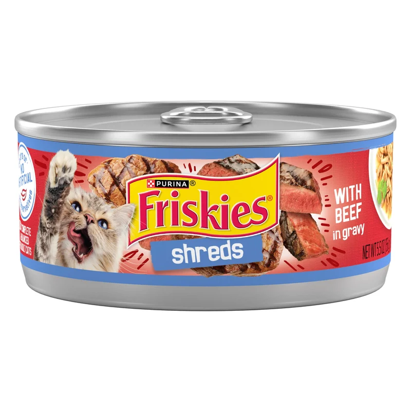Purina Friskies Émincés de Boeuf dans Sauce — Aliment Humide pour Chat (Pack de 24, 5,5 oz)