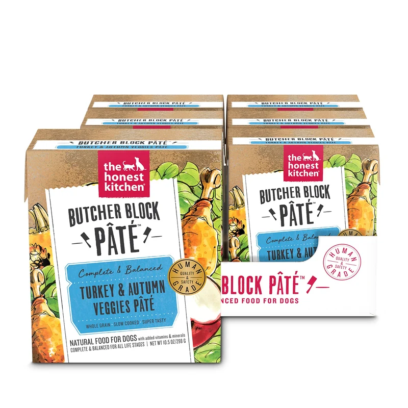 The Honest Kitchen Butcher Block Pâté : Dinde & Légumes d’Automne, Nourriture humide pour chien, 10,5 oz (lot de 6)