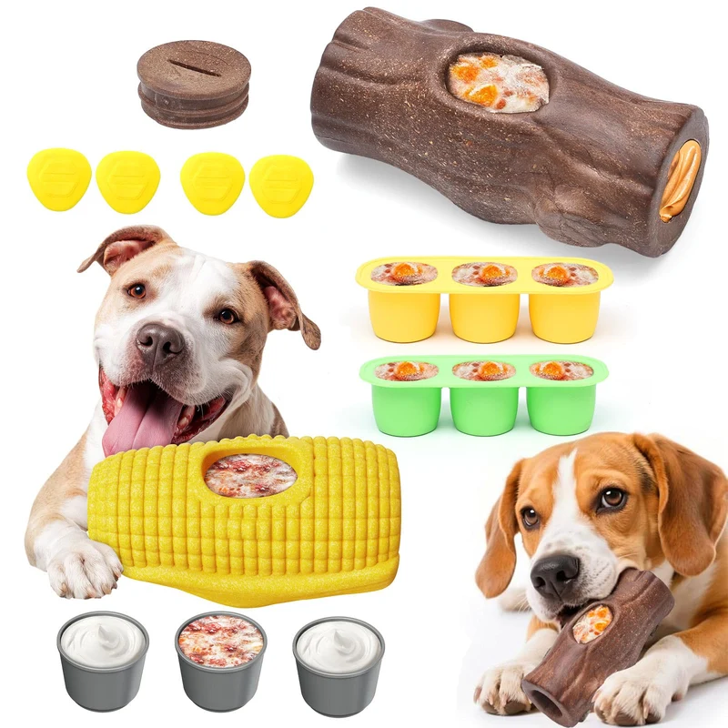 ClariVora 2 Pack – Jouets Chien Interactifs Gelés Indestructibles pour Grands et Moyens