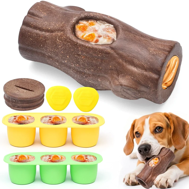 ClariVora – Jouets Indestructibles pour Chiens Mâcheurs Agressifs, Friandises Gelées et Puzzle – Marron