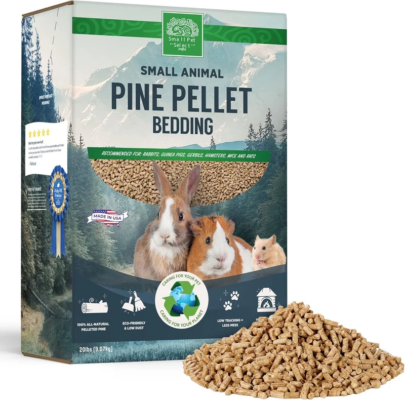 Small Pet Select Granulés de Pin – Litière 20 lb pour Lapin, Cochon d’Inde, Hamster et Autres Petits Animaux – Fabriqué aux États‑Unis