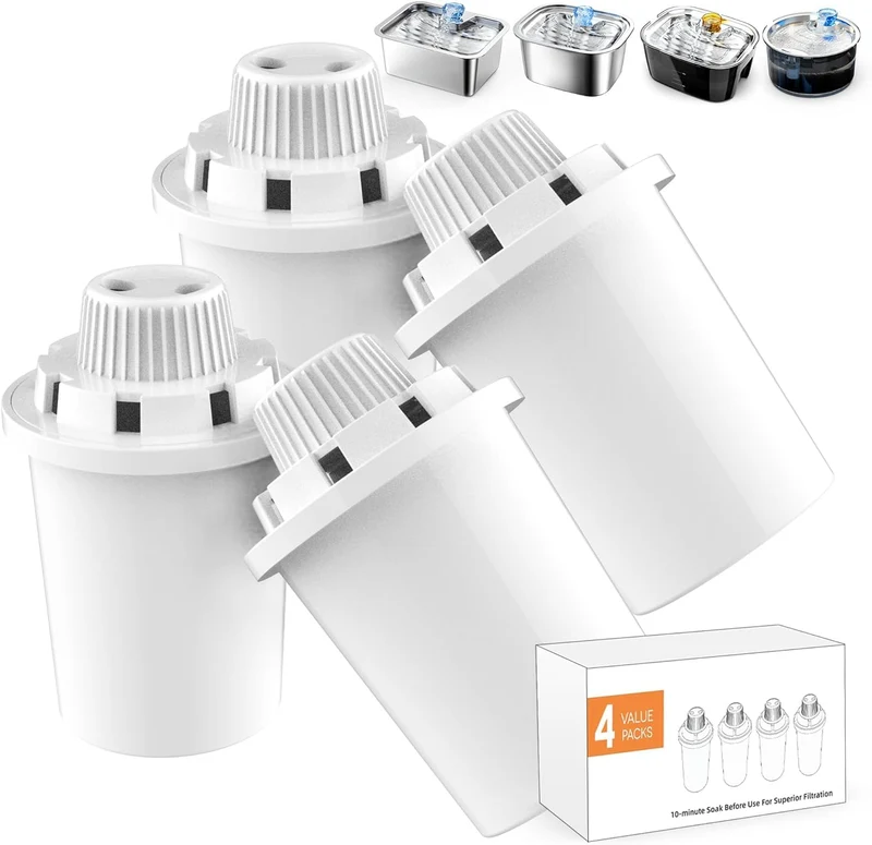 SwSun Filtres de Remplacement 4-Pack pour Fontaine d'Eau – Chien et Chat (D2341/D2223/D2322/D2419)