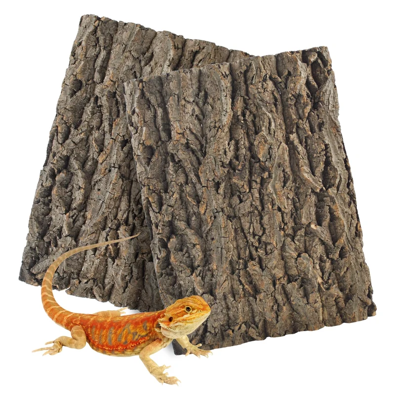 MUYG – 2 pièces Arrière-plan Écorce pour Terrarium 40x30 cm, Décor Naturel Reptile