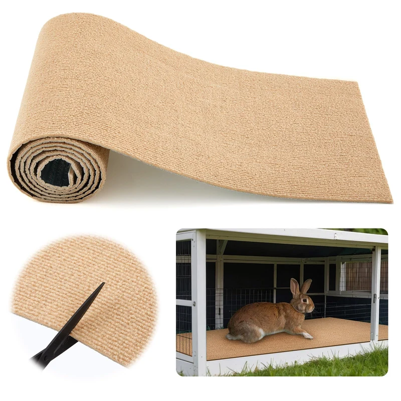 Maasechs Tapis Grattoir pour Lapin 11,8 po x 6,56 pi – Auto-adhésif, Découpable, Couleur kaki