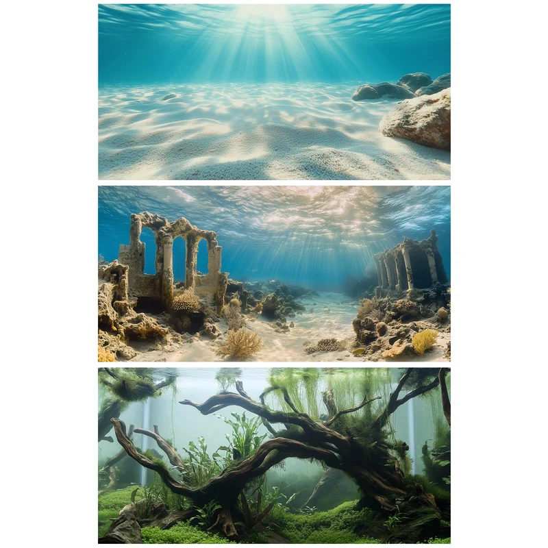 COMSUN – Ensemble de 3 Fonds d'Aquarium en Polyester 48x24 pouces