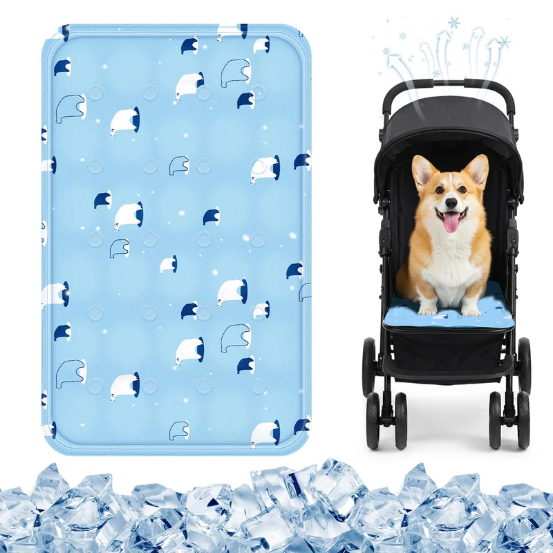 Nuanchu Tapis Refroidissant pour Poussette – Gel Frais 30x50 cm Bleu Ciel pour Animaux