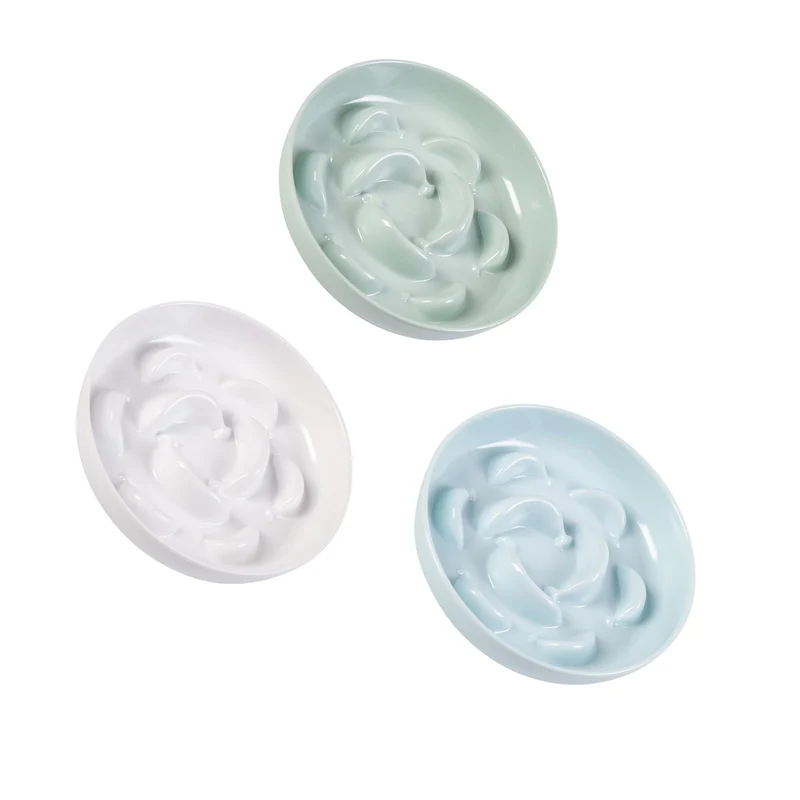PTOBER Bols Lents Mélamine pour Chats - Ensemble de 3 - Labyrinthe & Lavables