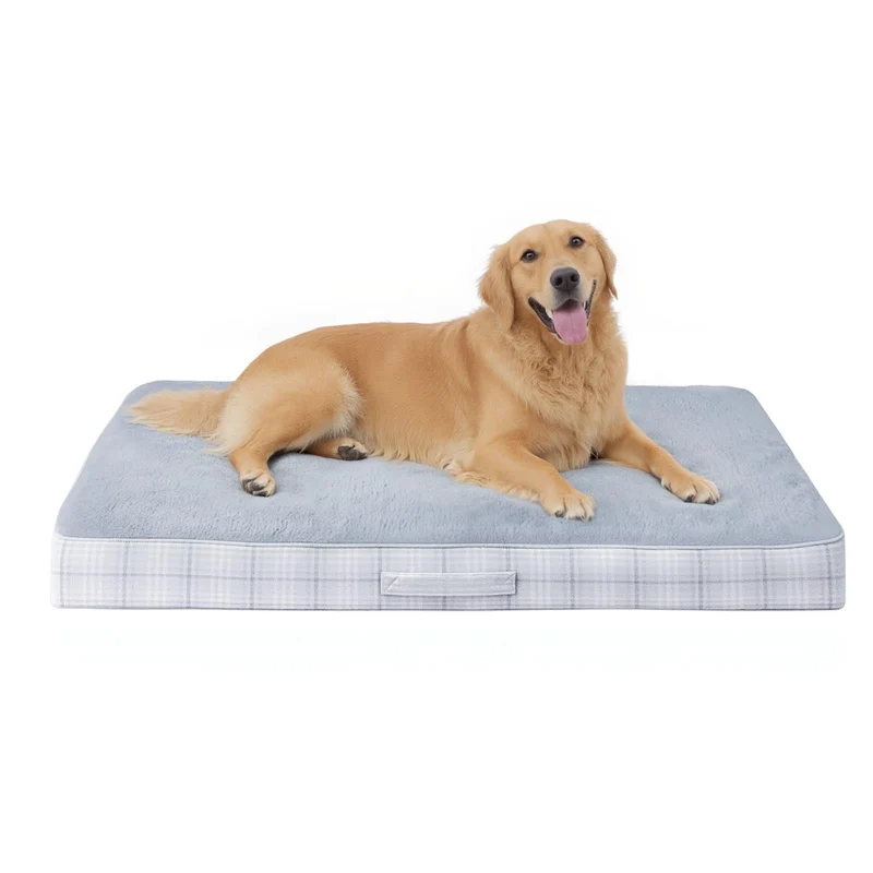 MIHIKK Lit Orthopédique Lavable pour Grands Chiens – Housse Imperméable, Anti-Glissement, Gris 35x22