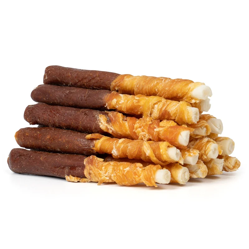 MON2SUN Friandises pour chiens – Bâtonnets Double Saveur Poulet & Foie, 5 pouces, 15 unités, pour petits chiens
